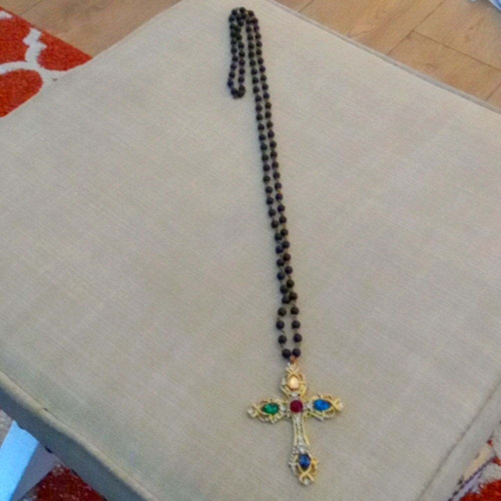 Beaded cross necklace